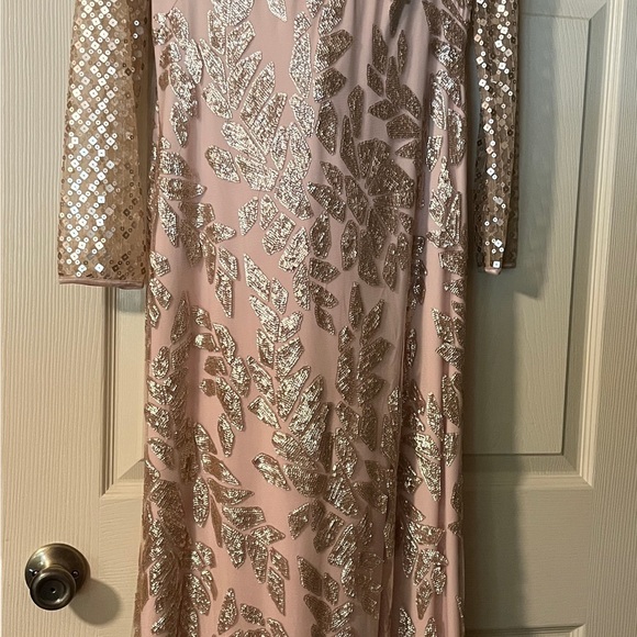 Tadashi Shoji Pink and Gold Sequin Dress - Picture 1 of 6